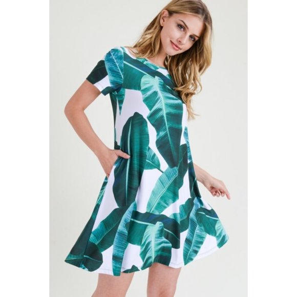 Dresses & Skirts - Women's Short Sleeve Summer Floral Soft Dress WHT